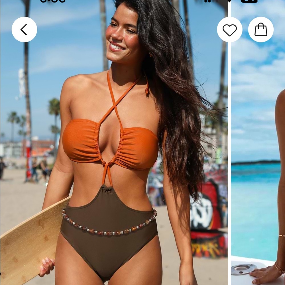 Cupshe Two-Toned Monokini Swimsuit
